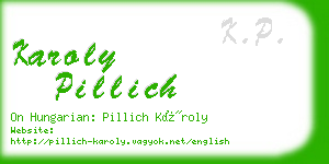 karoly pillich business card